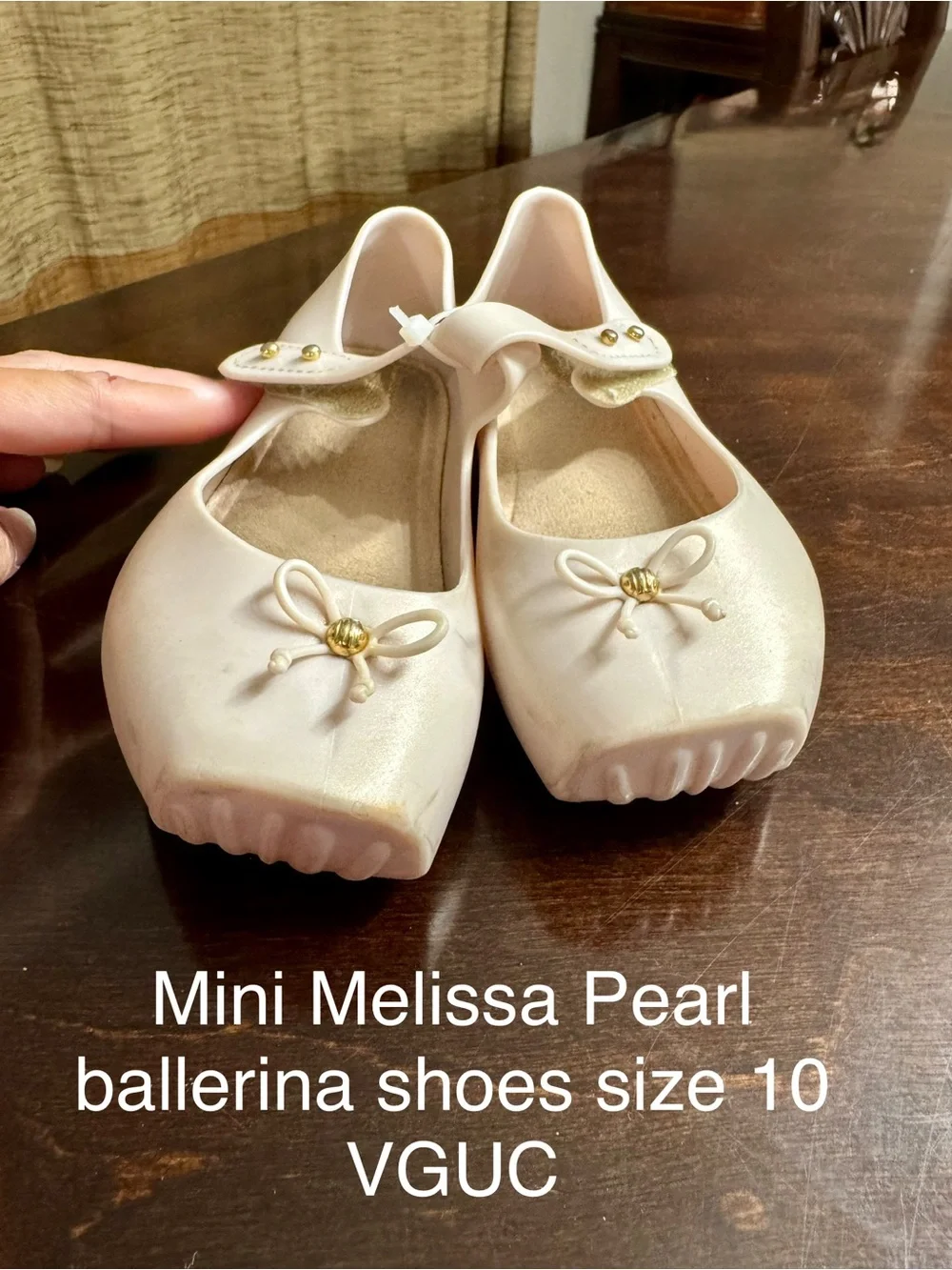 Mini Melissa Pearl Pink Mary Jane Ballerina Shoes